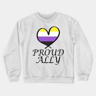 Proud Ally LGBT Gay Pride Month Nonbinary Flag Crewneck Sweatshirt